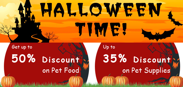 Get up to 50% Discount on Pet Food and up to 35% Discount on Pet Supplies This Halloween